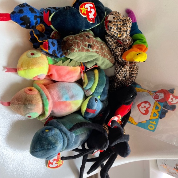 Ty Beanie Babies Reptiles Iguana Insects Lot with Hang Tags! Set 14 RARE RETIRED - Picture 5 of 5